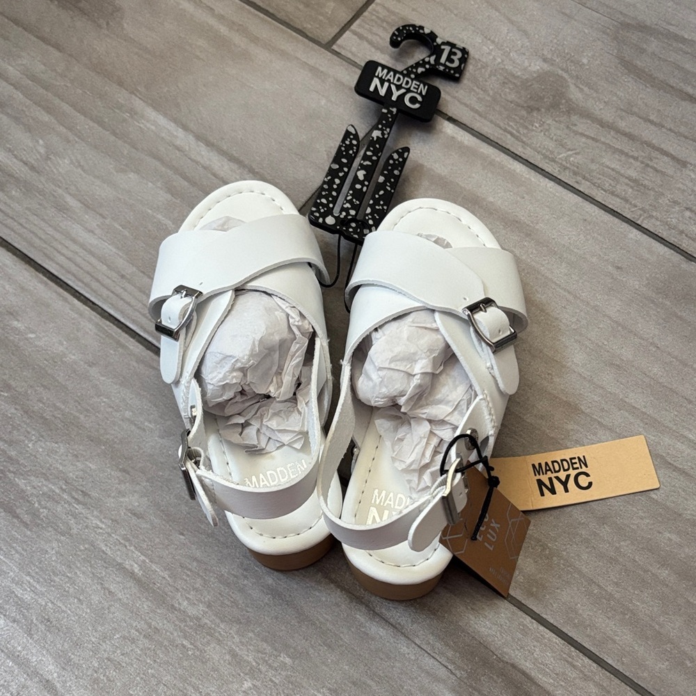 Kids White Crisscross Sandals